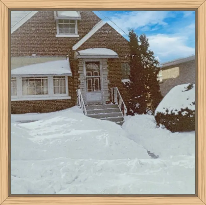 I grew up in this brick house that has about three feet of snow in the front yard.