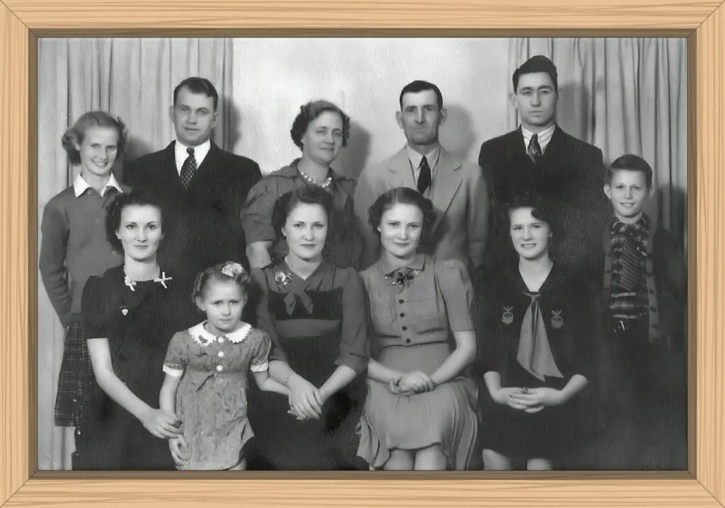 includes my mother's entire birth family of five sisters, 3 brothers, and my grandparents