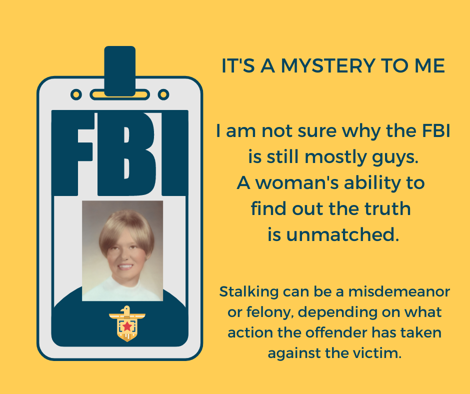 FBI badge on the left side of the image with my mug in the middle. On the right side is just text.