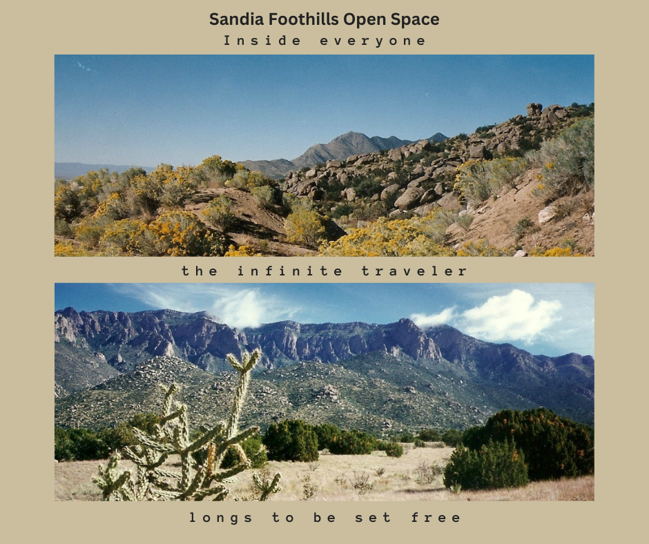 Examples of Albuquerque's Open Space in the foothills. There are several hiking trails throughout this area.