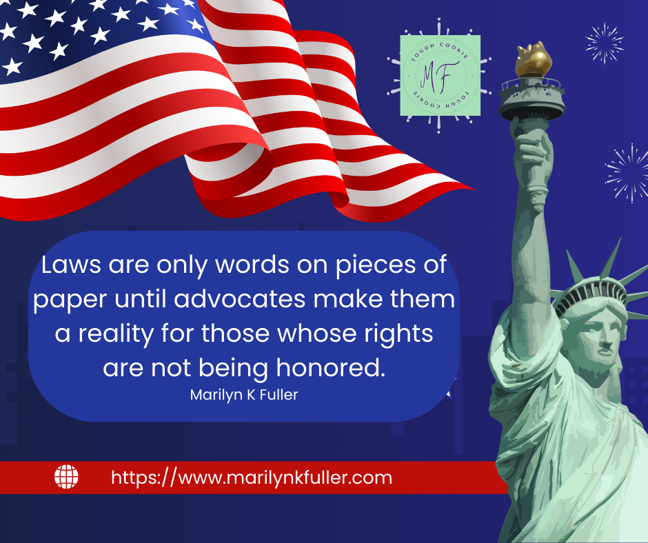 An American Flag waving close to the Statue of Liberty.