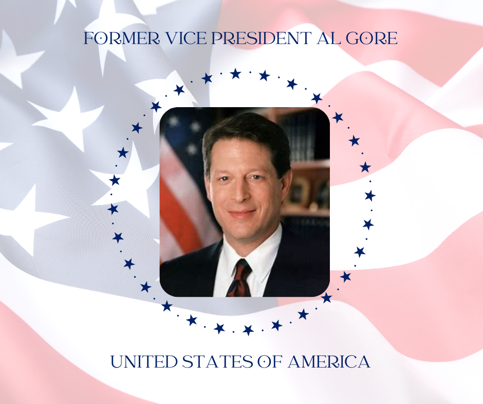 Portrait of Vice President Al Gore during the time he was serving our country, and our family met him during one of Hayes' medical appointments..