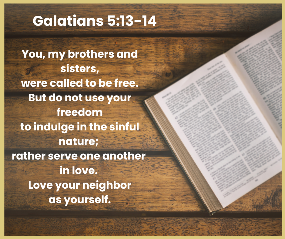 An open Bible is next to the verse that is quoted.