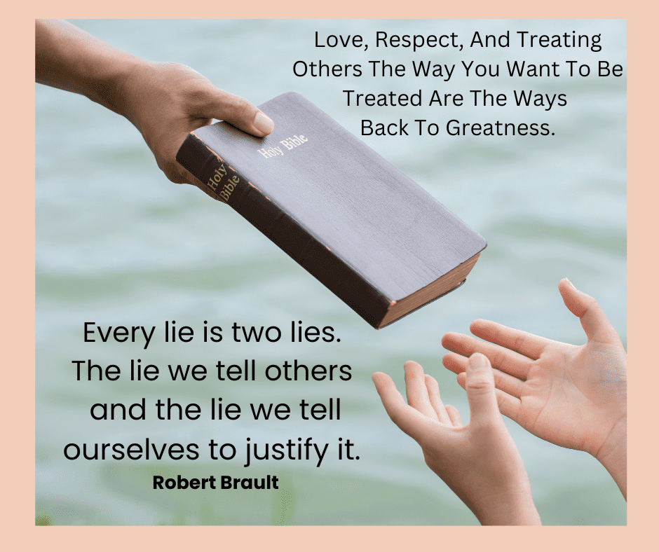 One hand is holding the Bible, and another person's hands are reaching to receive it. 