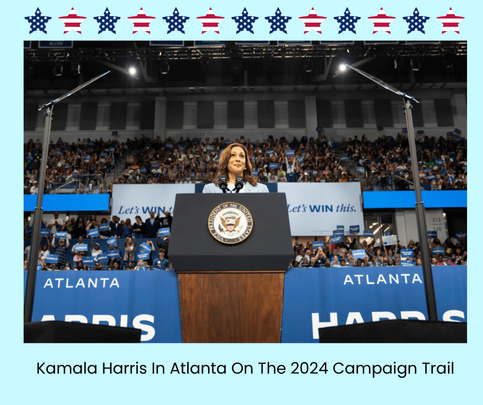 VP Kamala Harris is standing behind the podium speaking to thousands of Americans seeking a better life than what the Republicans always promise but never deliver.