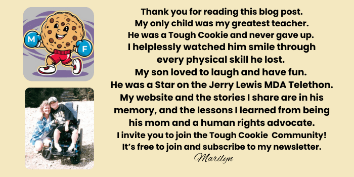 My Tough Cookie logo, along with a photo of me and Hayes, on the invitation to join the Tough Cookie Community. 