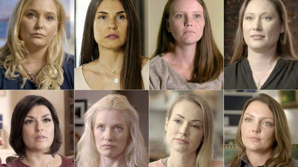 Profile pictures of eight of the women who were victims of Jeffrey Epstein and his evil sex trafficking network.